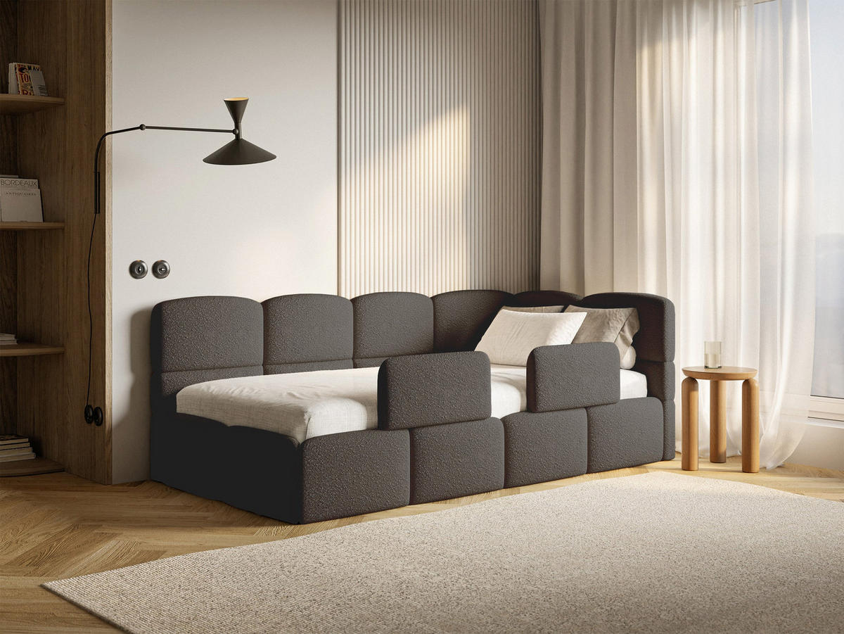 KINDERBETT Cloudy Braun 120 x 200 cm - Schwarz/Braun, Kunststoff/Textil (120/200cm) - Selsey
