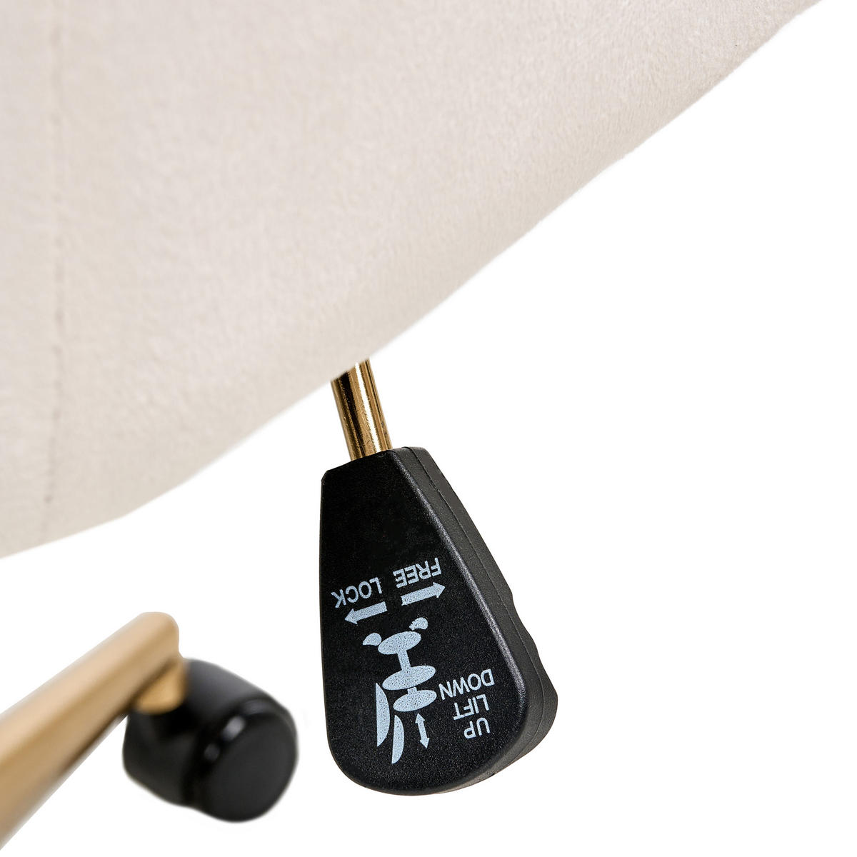KANCELÁŘSKÁ ŽIDLE Sametová látka Krémově bílá Altona - bílá, textil (59/92/59cm) - Beliani
