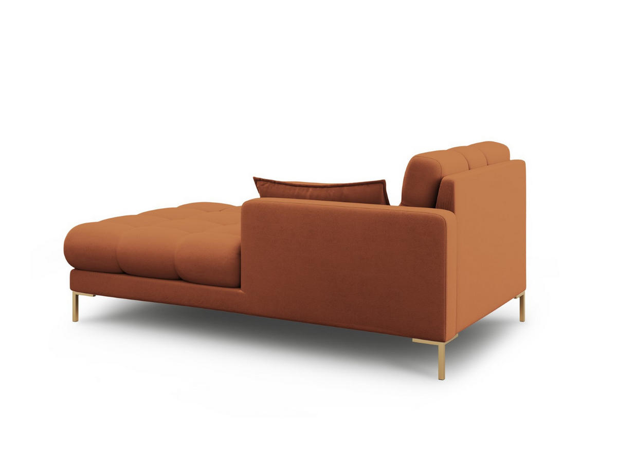 CHAISELONGUE rechts Mamaia aus strukturiertem Stoff ziegelstein - Braun, Textil (102/75/185cm) - Micadoni