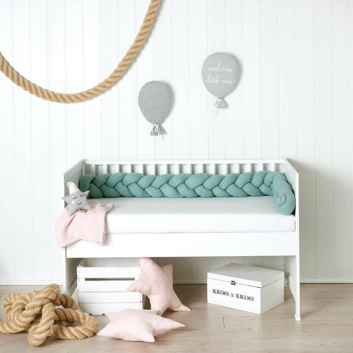 BETTSCHLANGE geflochten Mint Strick - Mintgrün, Textil (17/200cm) - nordic coast company