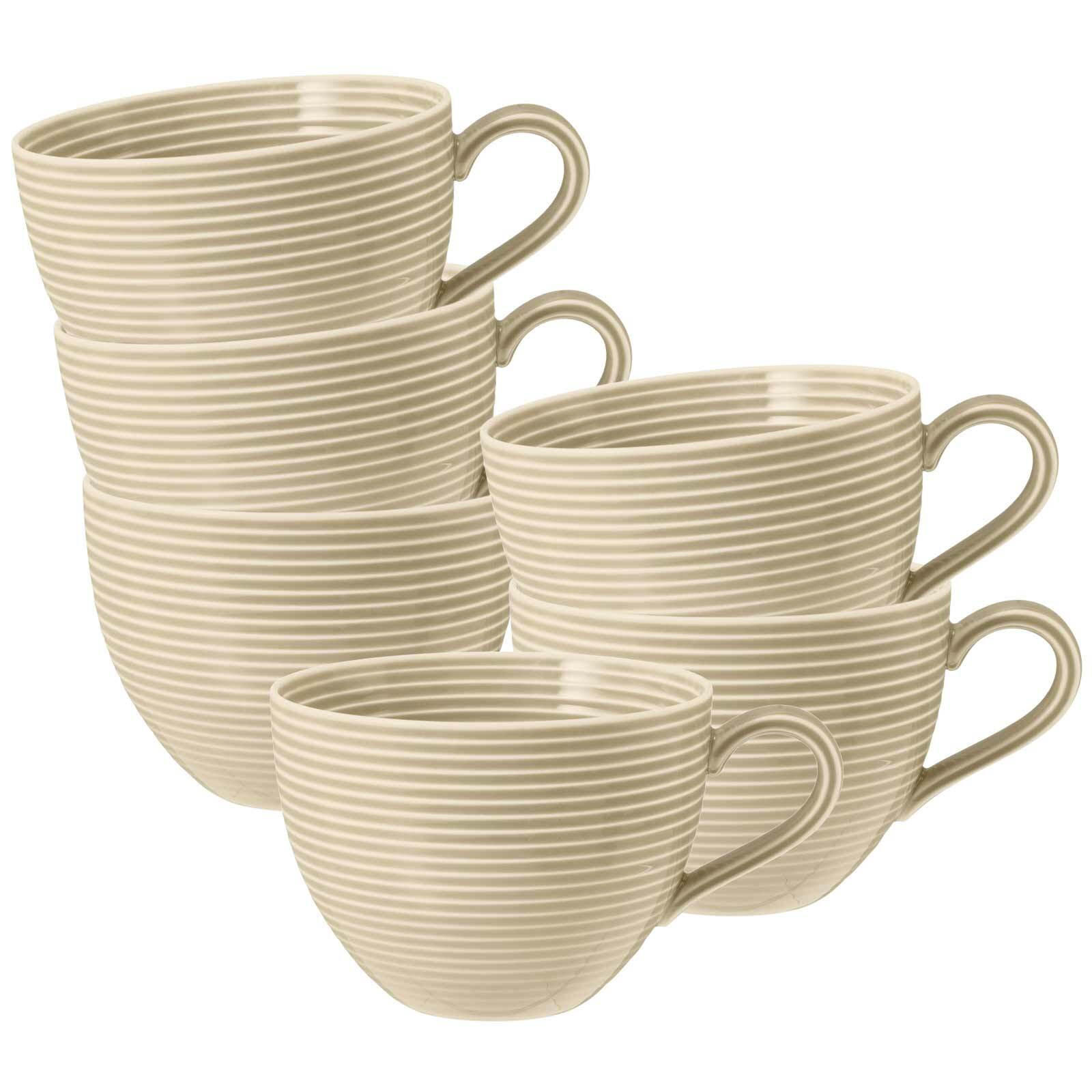 MILCHKAFFEETASSEN Beat Color Glaze Sandbeige 0,35 l 6er Set - Beige, Keramik (0.35L) - Seltmann Weiden
