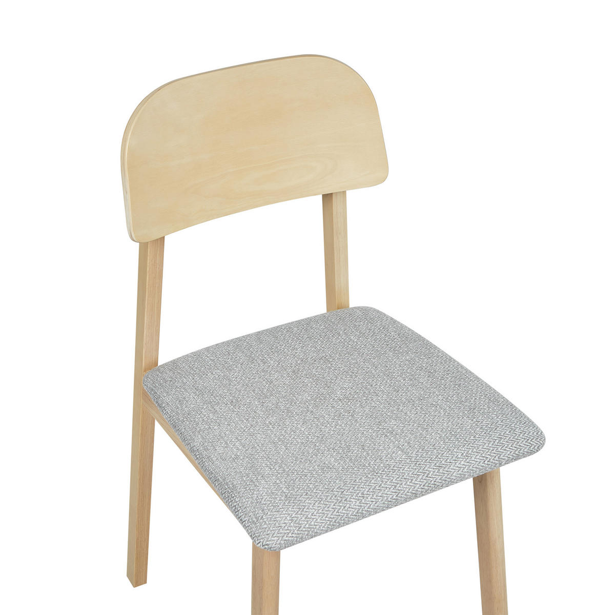 ESSZIMMERSTUHL 2er-Set Hellgrau Scandia - Beige/Hellgrau, Holz (40/82/46cm) - Beliani