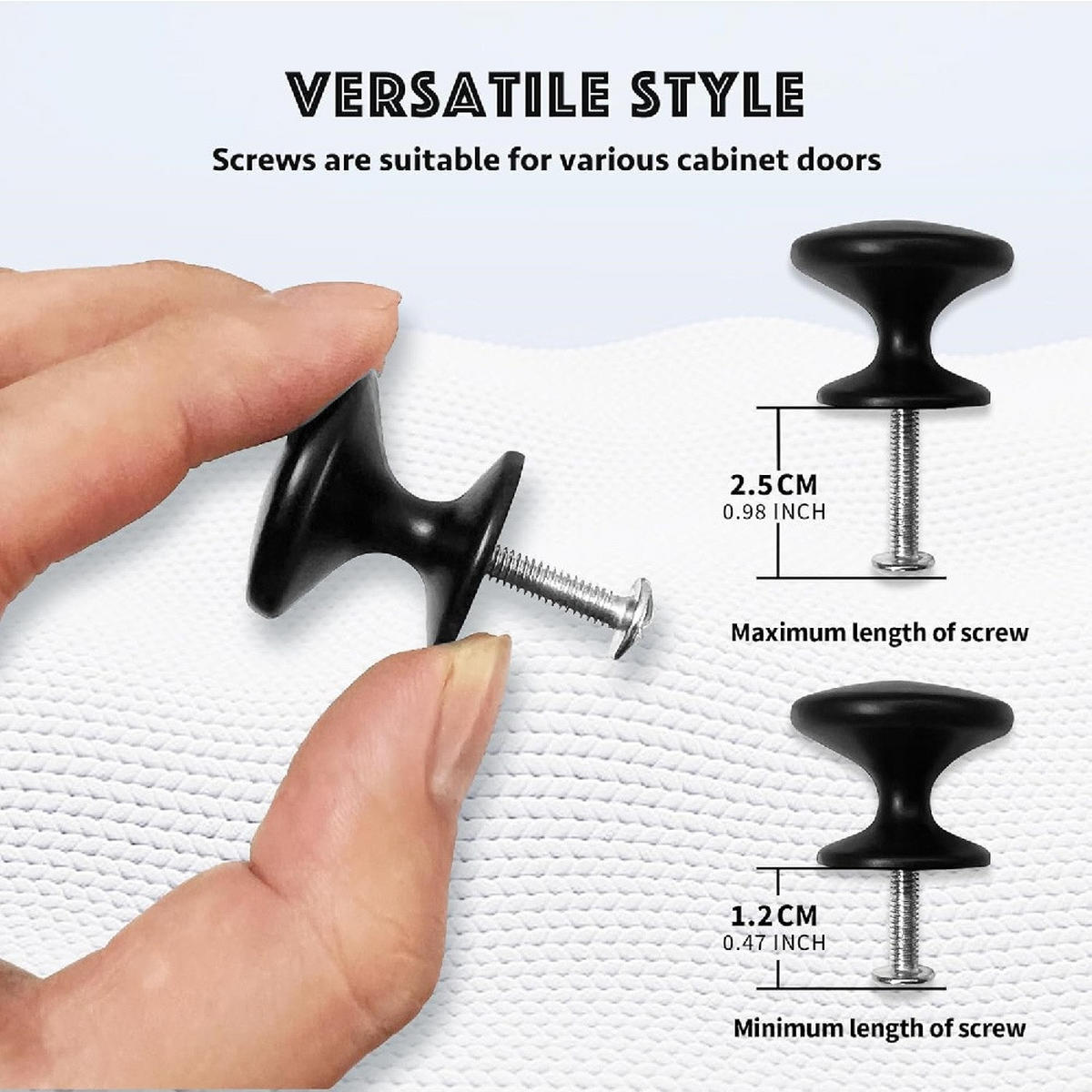 SCHRANKKNOPF 6er-Set Zinklegierung - Schwarz, Metall (2.1/2.9/2.9cm)