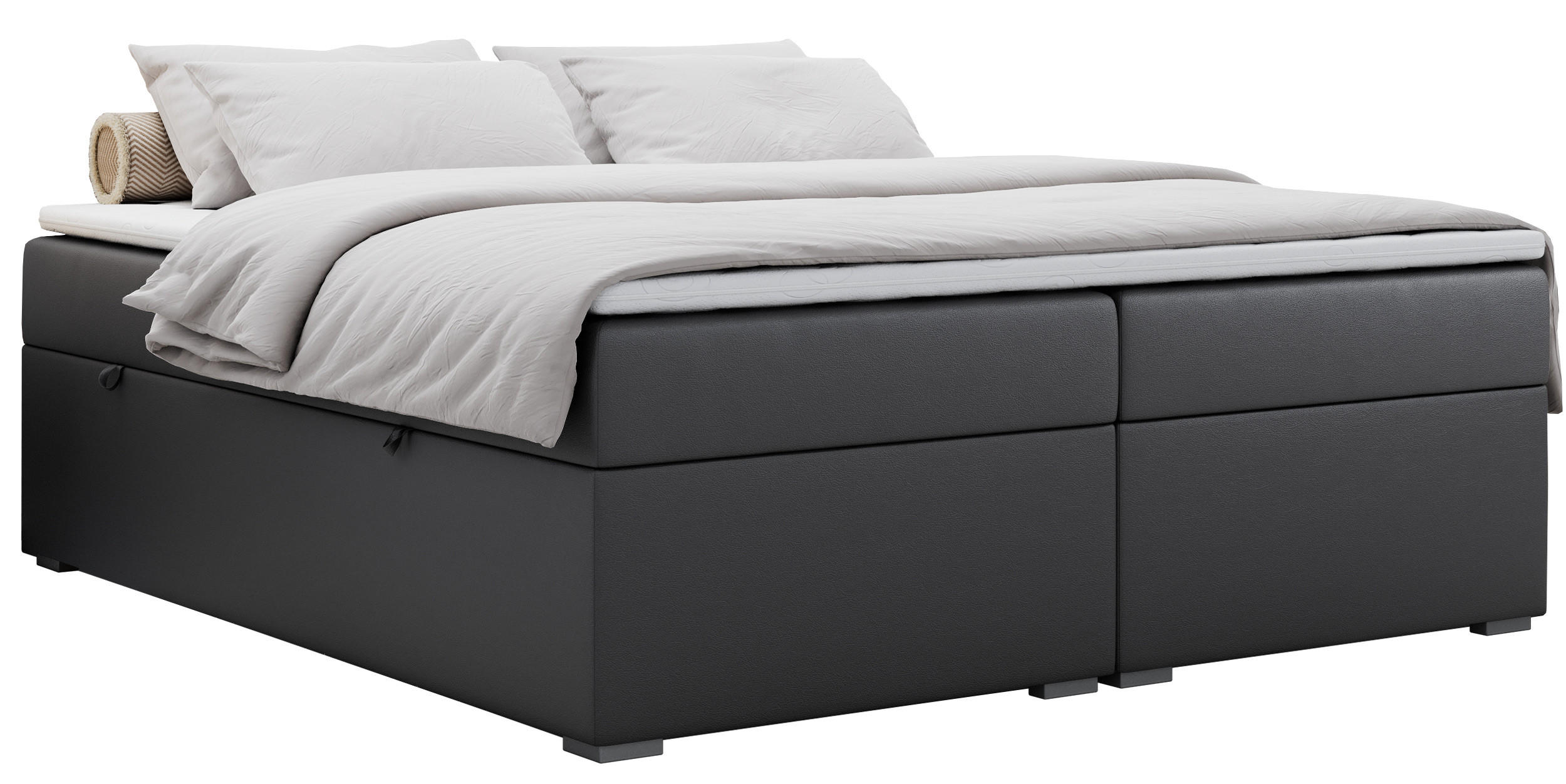 BOXBETT BESS 160/200 Dunkelgrau Kunstleder - H3 - Dunkelgrau, Holz/Textil (160/200cm) - MKS