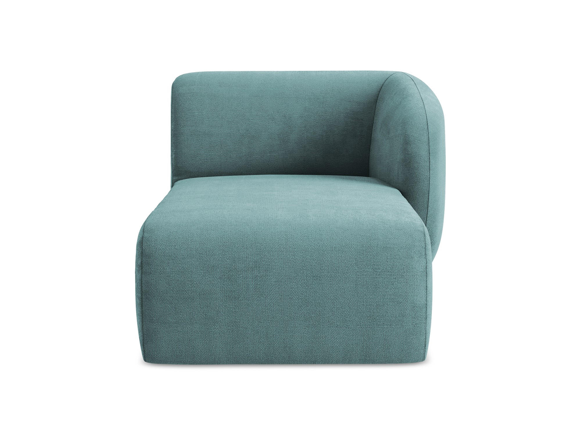 SOFAELEMENT Rechts Chenille Stoff Blau - Blaugrau/Schwarz, Holzwerkstoff/Kunststoff (91/75/166cm) - Makamii