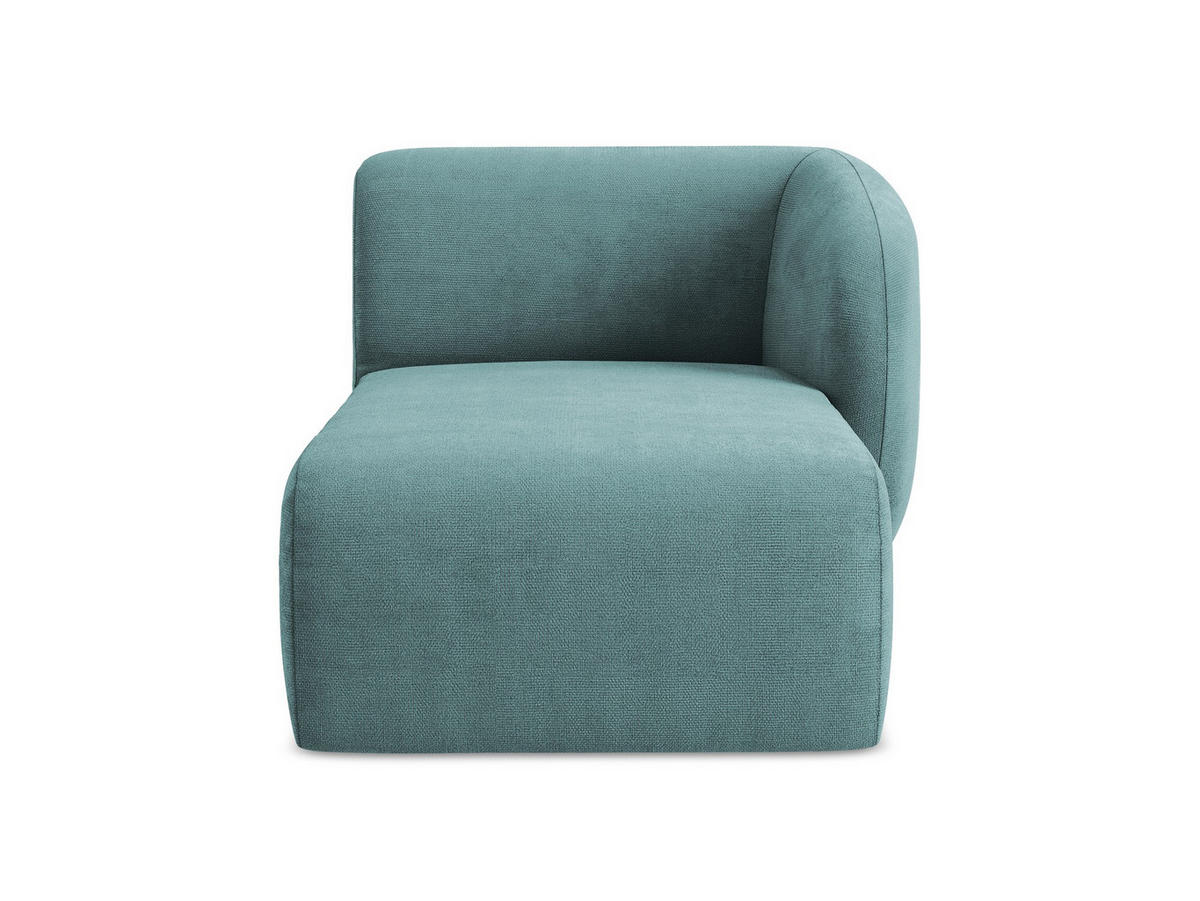 SOFAELEMENT Rechts Chenille Stoff Blau - Blaugrau/Schwarz, Holzwerkstoff/Kunststoff (91/75/166cm) - Makamii
