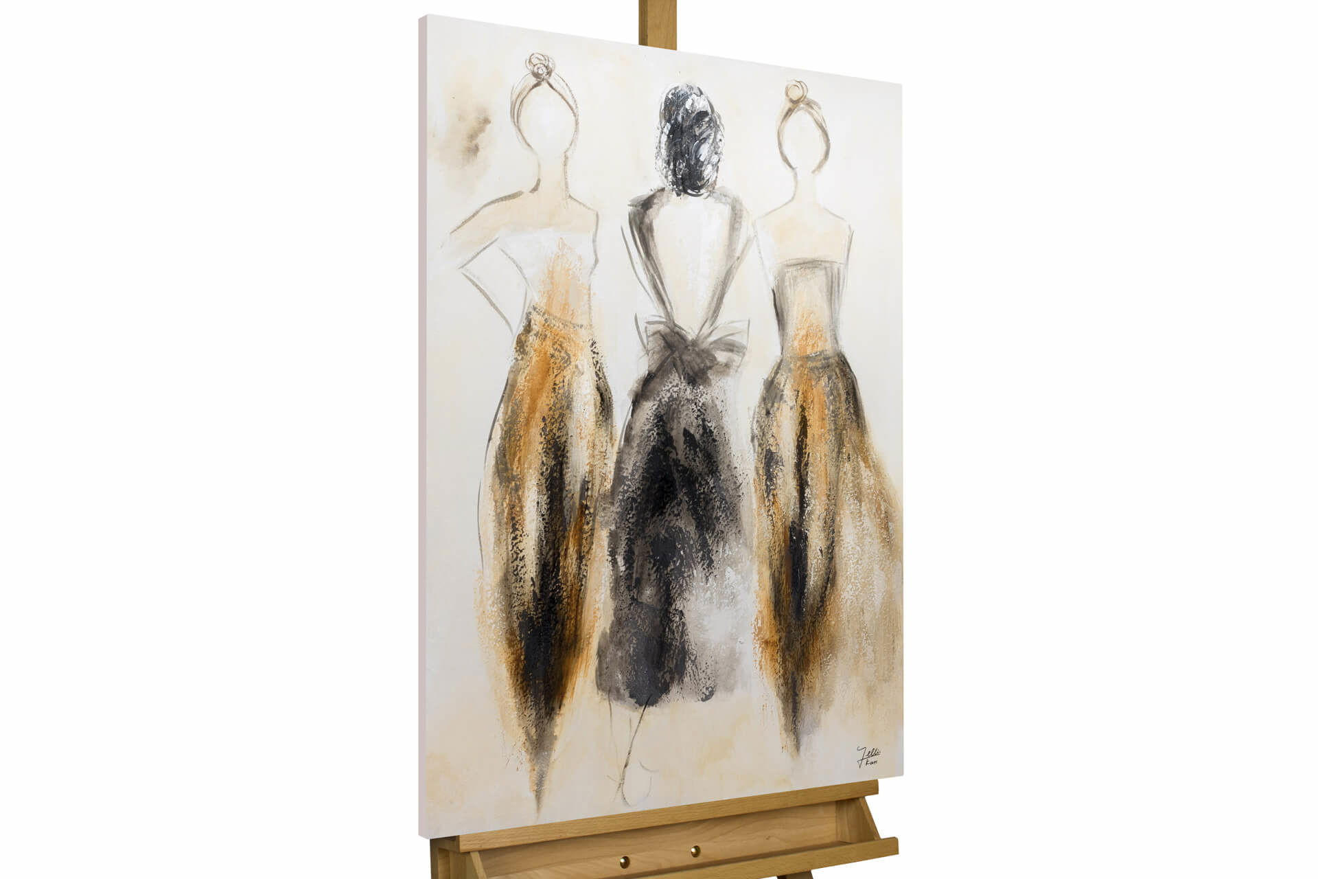 ACRYLBILD HANDGEMALT 60/90 cm - Beige/Braun, Holz/Textil (1.42/90cm) - KUNSTLOFT