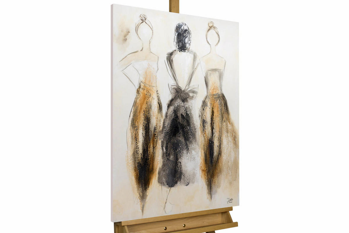 ACRYLBILD HANDGEMALT 60/90 cm - Beige/Braun, Holz/Textil (1.42/90cm) - KUNSTLOFT
