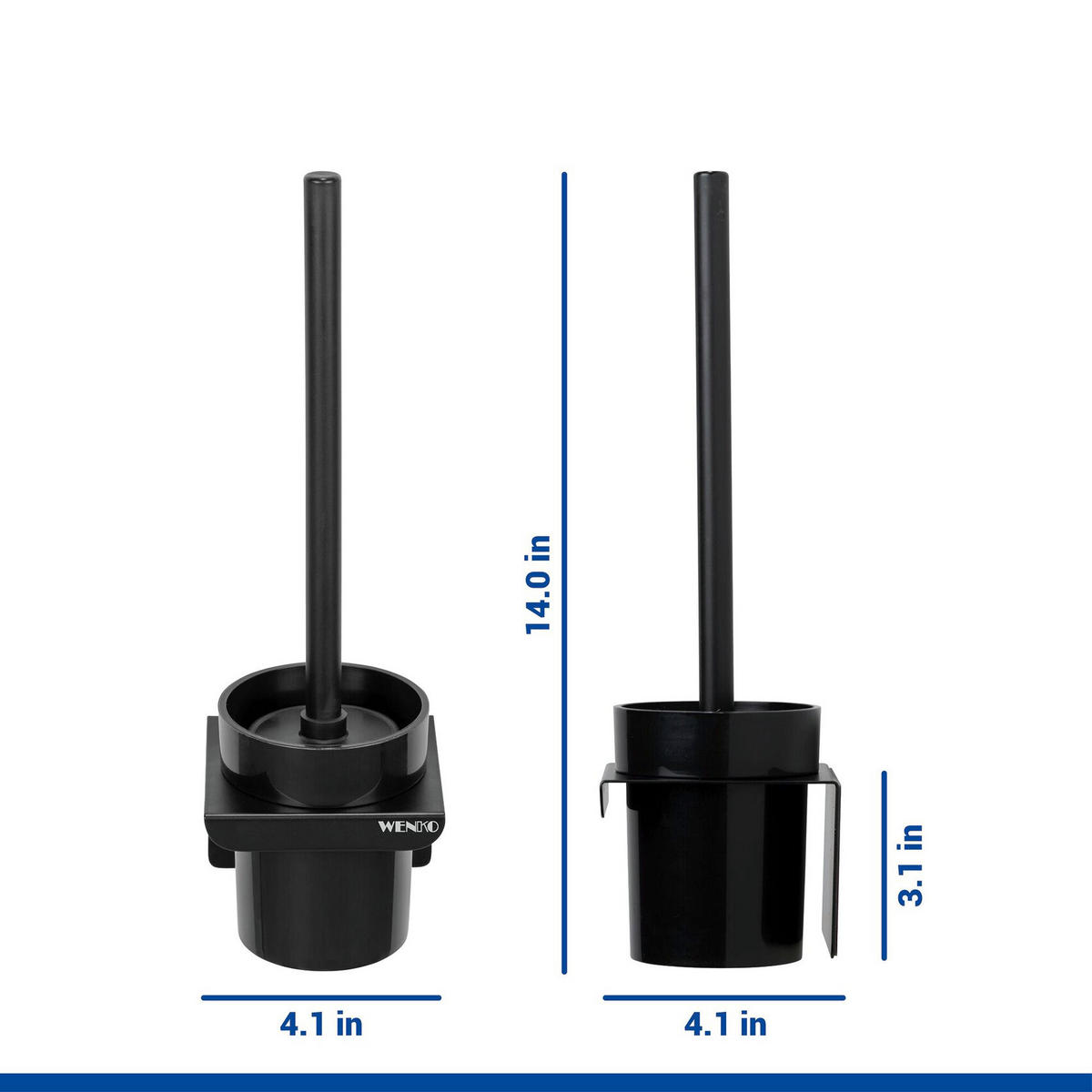 SILIKONBÜRSTE für die Toilette Lizan 10,5/10,5/35,5 cm - Schwarz, Metall (10.5/35.5/10.5cm) - Wenko