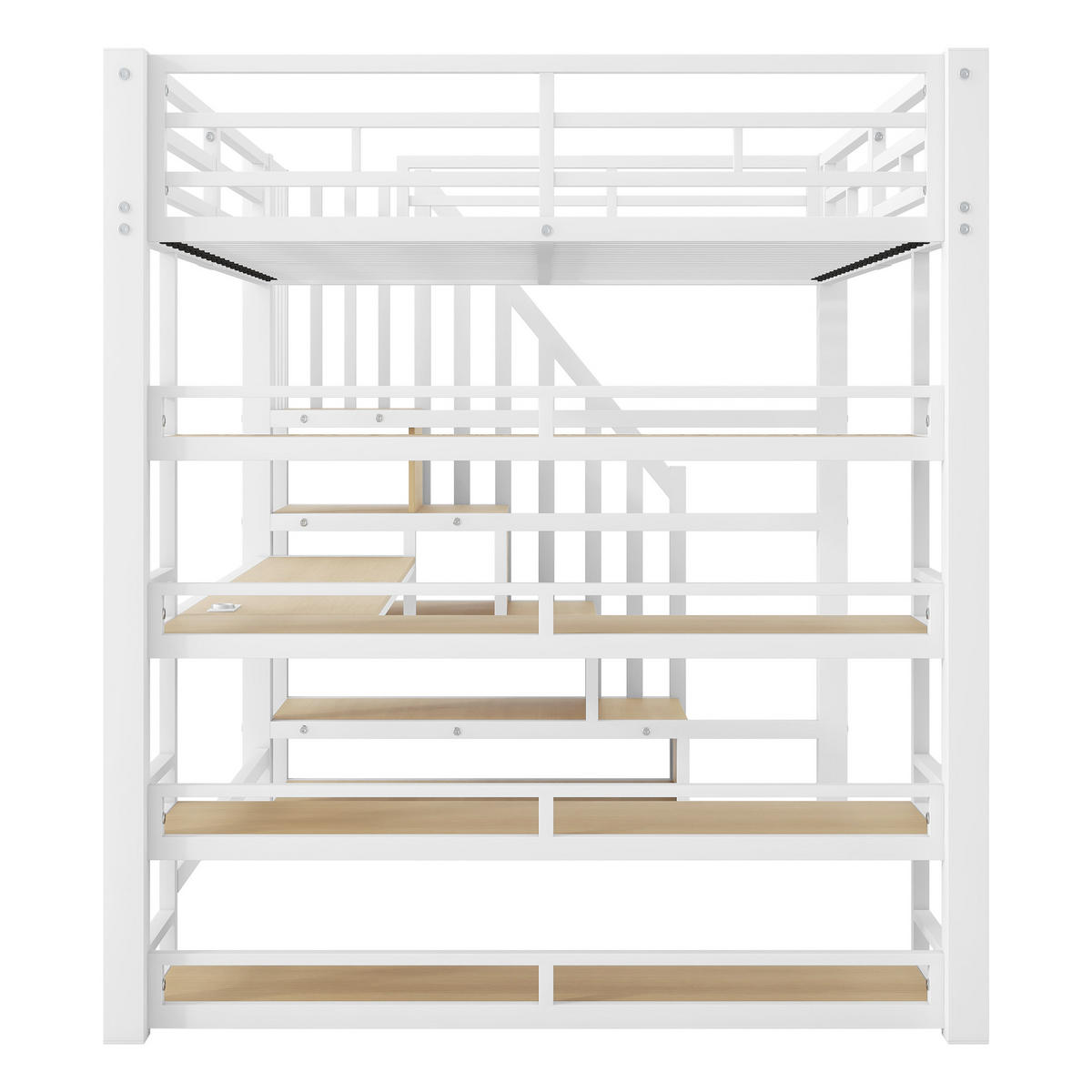 HOCHBETT Metall 140/200 cm Weiß - Weiß, Holzwerkstoff/Metall - Raumix