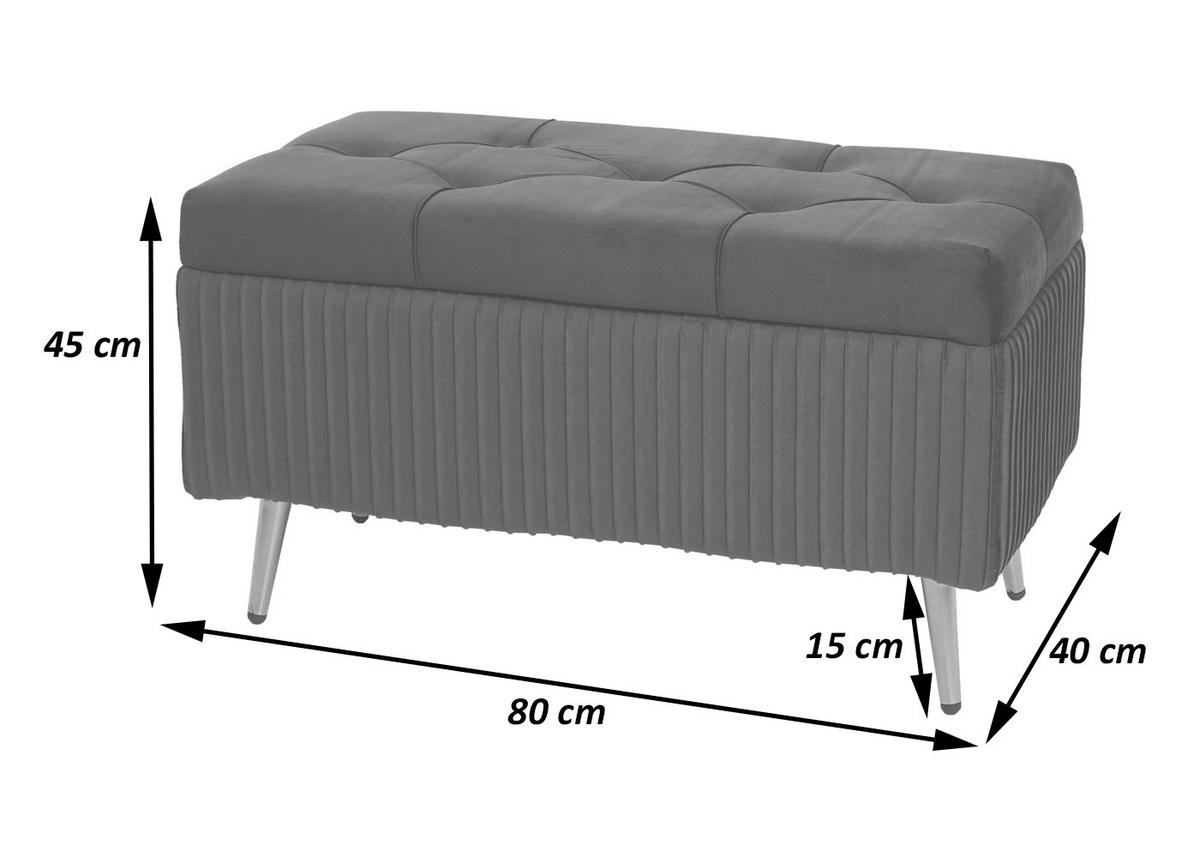 SITZBANK MIT STAURAUM Schwarz - Schwarz, Textil (80/45/40cm) - MCW