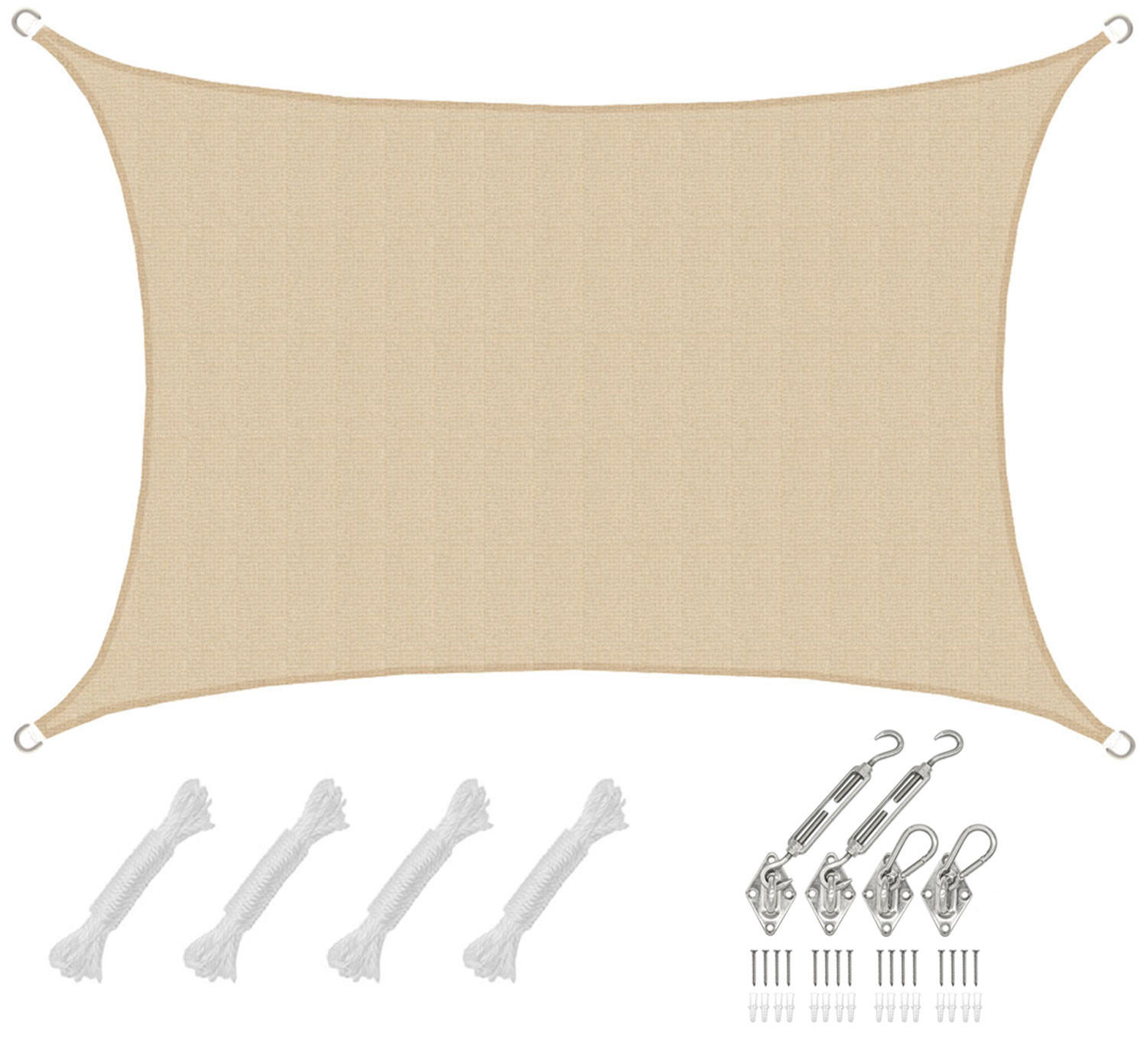 SONNENSEGEL Luftdurchlässig 500/300 cm Beige - Beige, Kunststoff (300/500cm) - Amanka