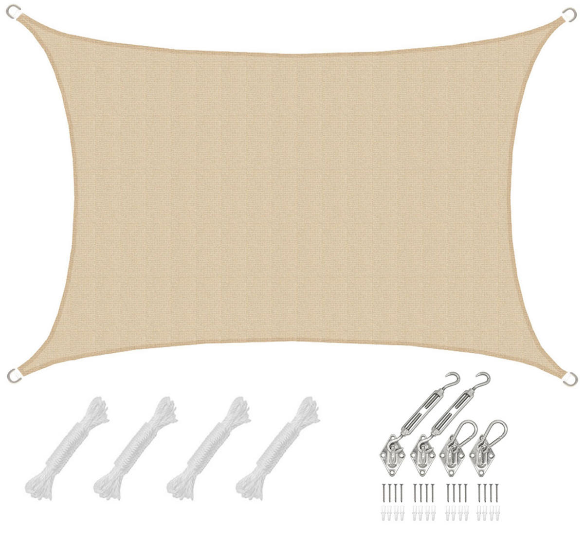 SONNENSEGEL Luftdurchlässig 500/300 cm Beige - Beige, Kunststoff (300/500cm) - Amanka