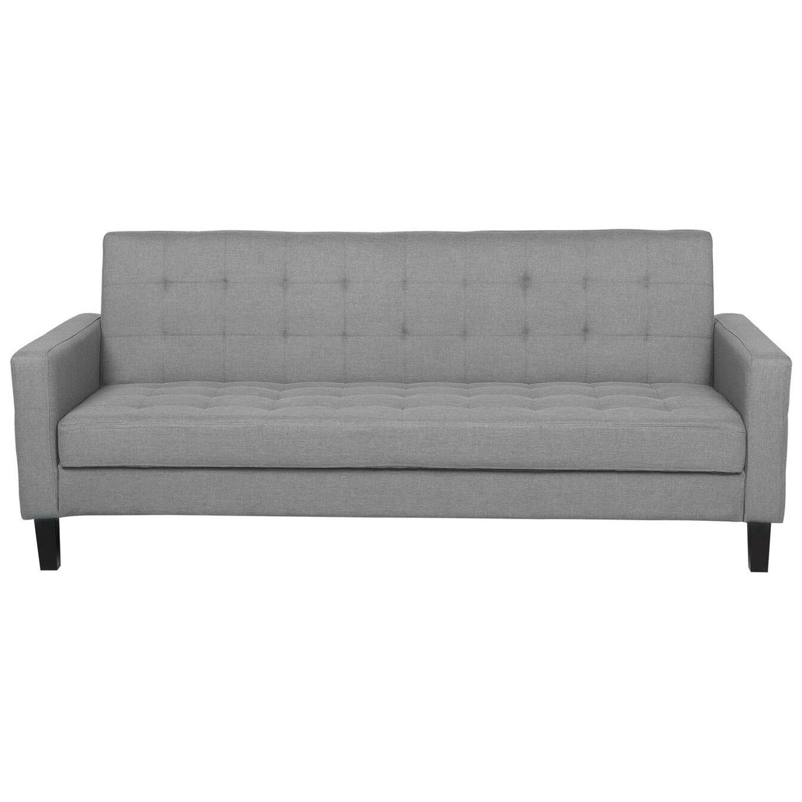 3-SITZER-SCHLAFSOFA Polsterbezug Hellgrau Vehkoo - Hellgrau, Textil (200/86/77cm) - Beliani