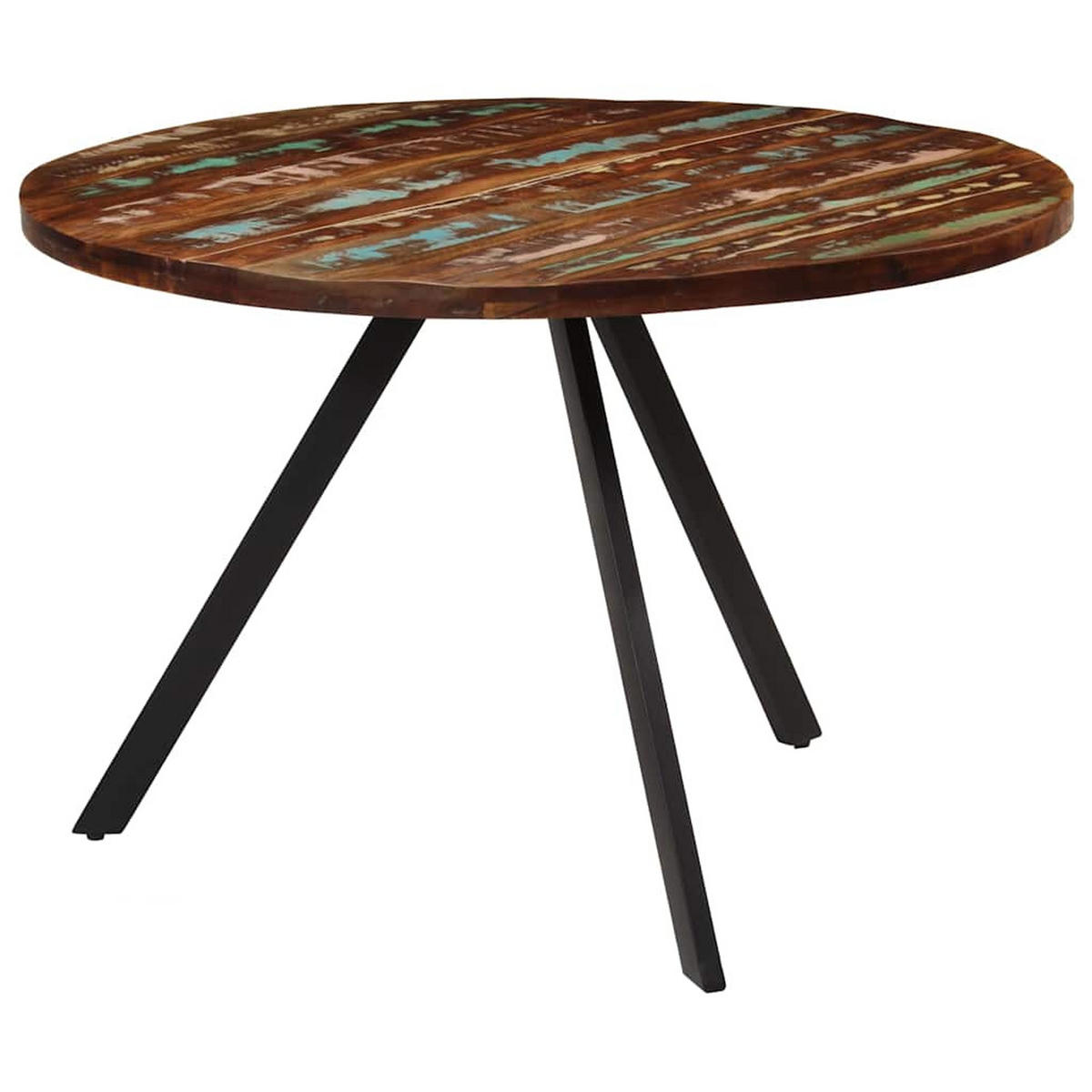 ESSTISCH 110/75 Cm Altholz Massivholz - Eukalyptusholzfarben, Holz (110/110/75cm) - vidaXL