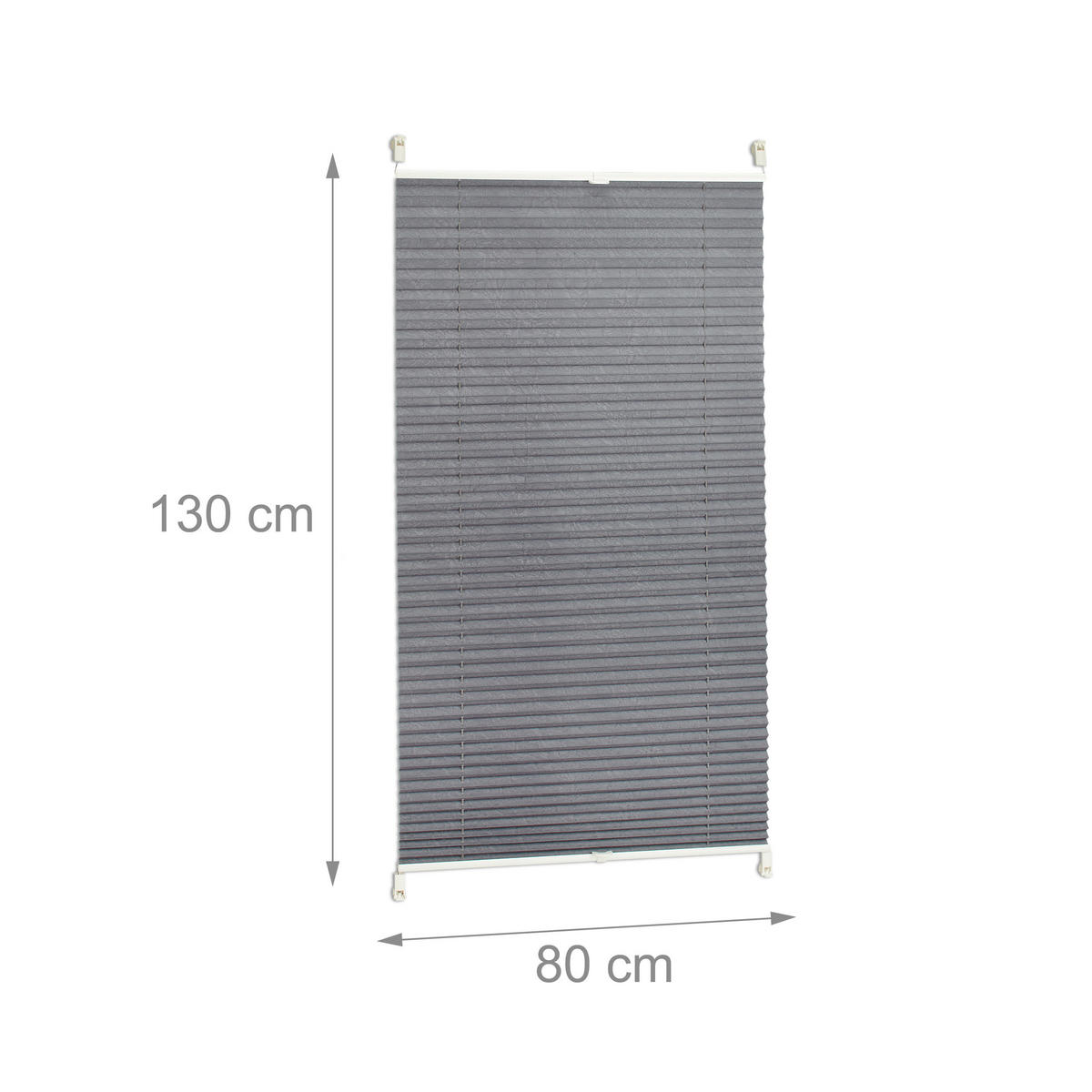 PLISSEE - Grau, Kunststoff/Textil (80/130/2cm) - Relaxdays