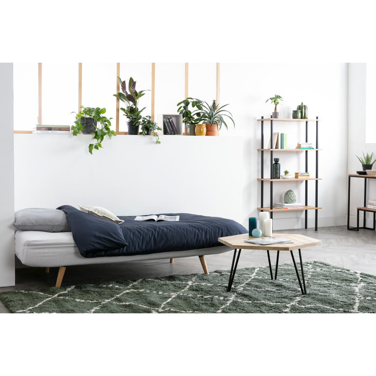 SCHLAFSOFA 3-Sitzer Skandinavisch Gelb SENSO - Gelb, Textil (86/81.5/182cm) - Miliboo