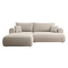 ECKSOFA Ovo Hellbeige Velours - Ecru/Schwarz, Kunststoff/Textil (260/165cm) - Selsey