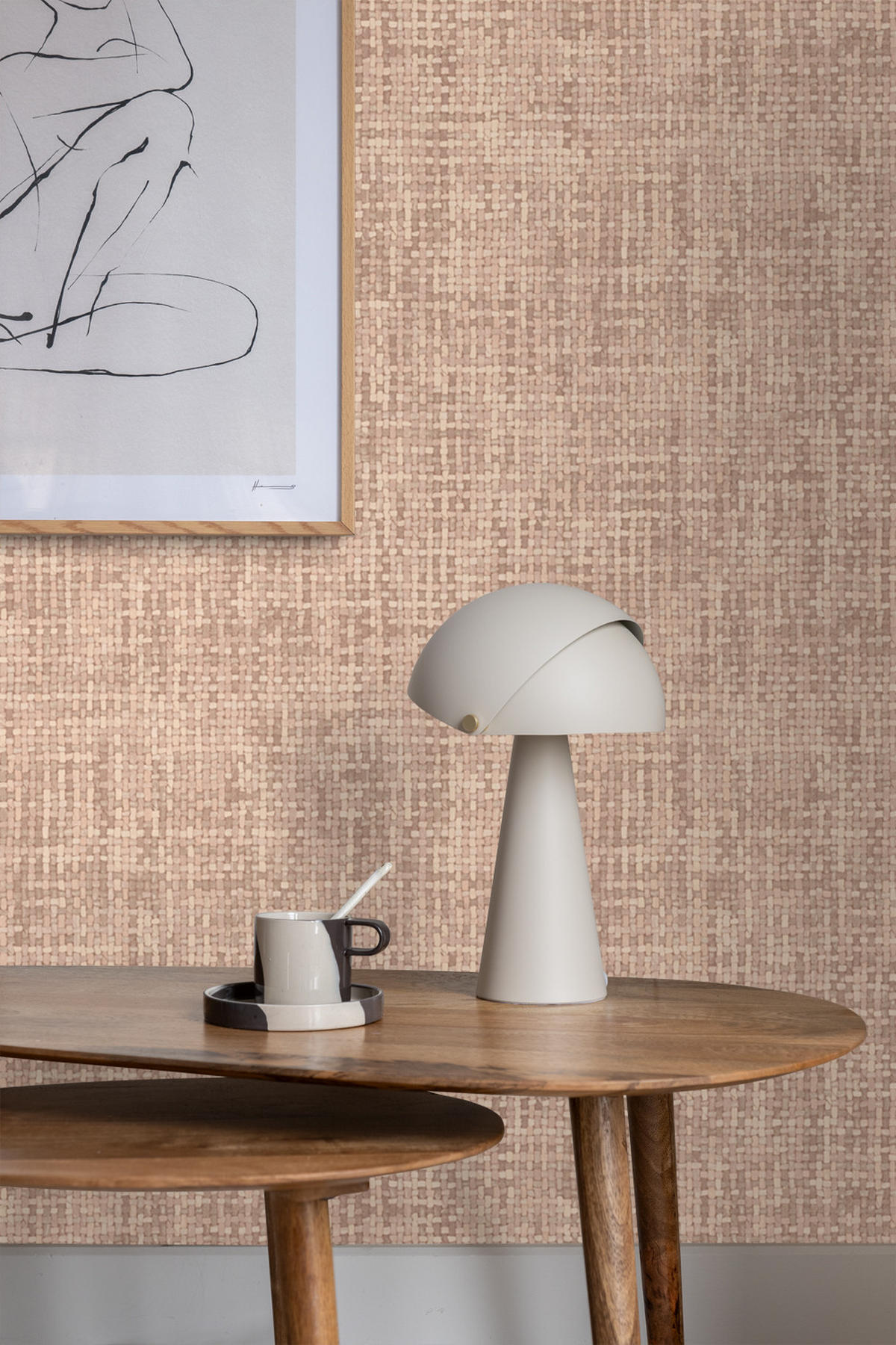 TAPETE Leinen-Optik 50 x 900 cm - Pink, Papier (50/900cm) - Origin Wallcoverings