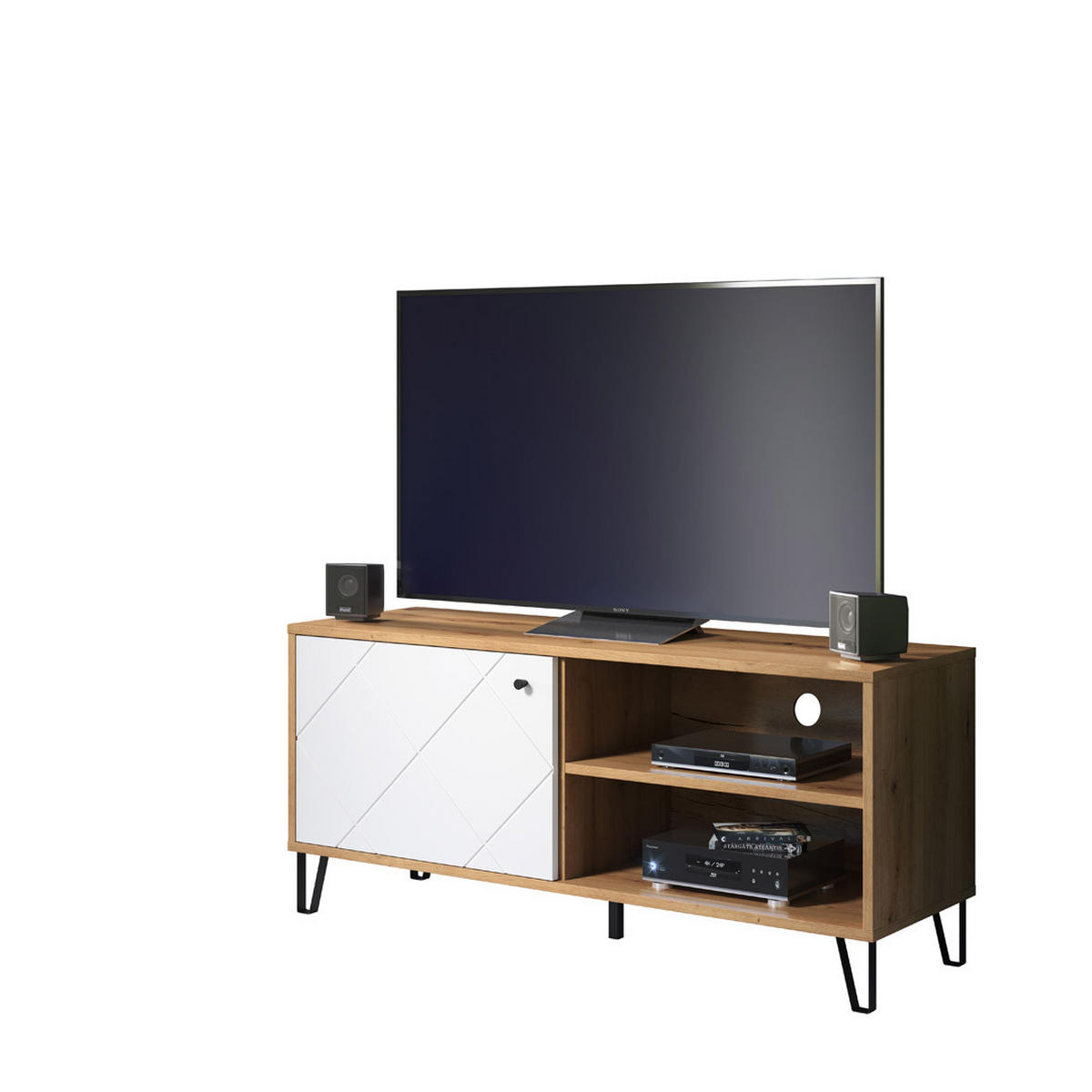 TV-ELEMENT Eiche Dekor - Eiche Wotan, Holzwerkstoff (123/55/40cm) - ebuy24