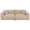 3-SITZER-SOFA hellbeige mit Kissen Luvos - Hellbraun/Beige, Textil (220/75/104cm) - Beliani