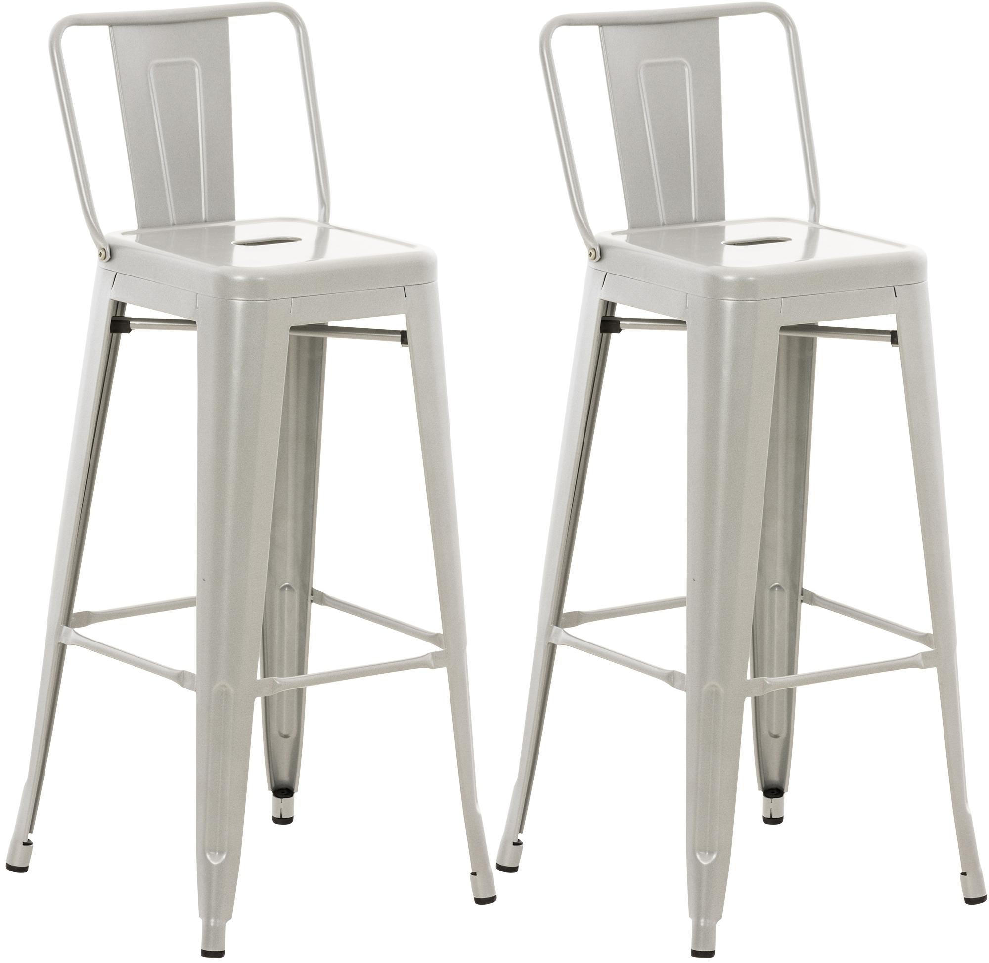 2ER Set Barhocker Mason 77 cm Silber - Silberfarben, Metall (44/96/43cm) - furnicato