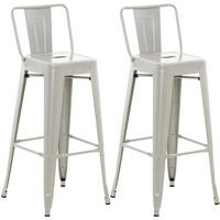 2ER Set Barhocker Mason 77 cm Silber - Silberfarben, Metall (44/96/43cm) - furnicato