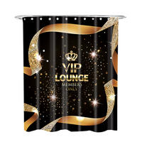 DUSCHVORHANG VIP-Lounge 180 x 200 cm - Goldfarben, Textil (180/200cm) - Sanilo