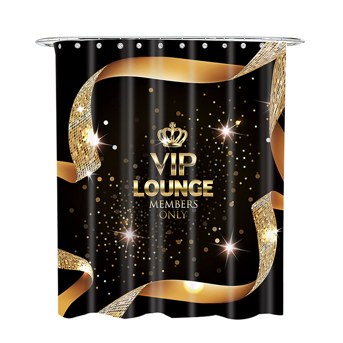 DUSCHVORHANG VIP-Lounge 180 x 200 cm - Goldfarben, Textil (180/200cm) - Sanilo