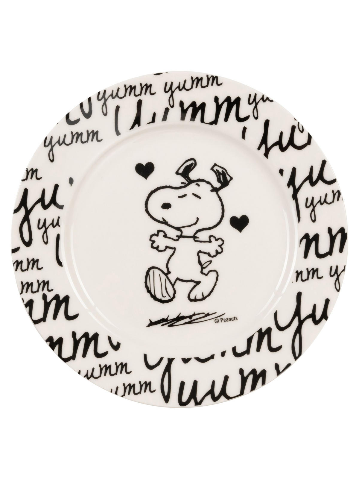 FRÜHSTÜCKSSET The Peanuts Snoopy Weiß/Schwarz 3-teilig - Multicolor, Keramik (23.8/11.2/23.3cm) - United Labels