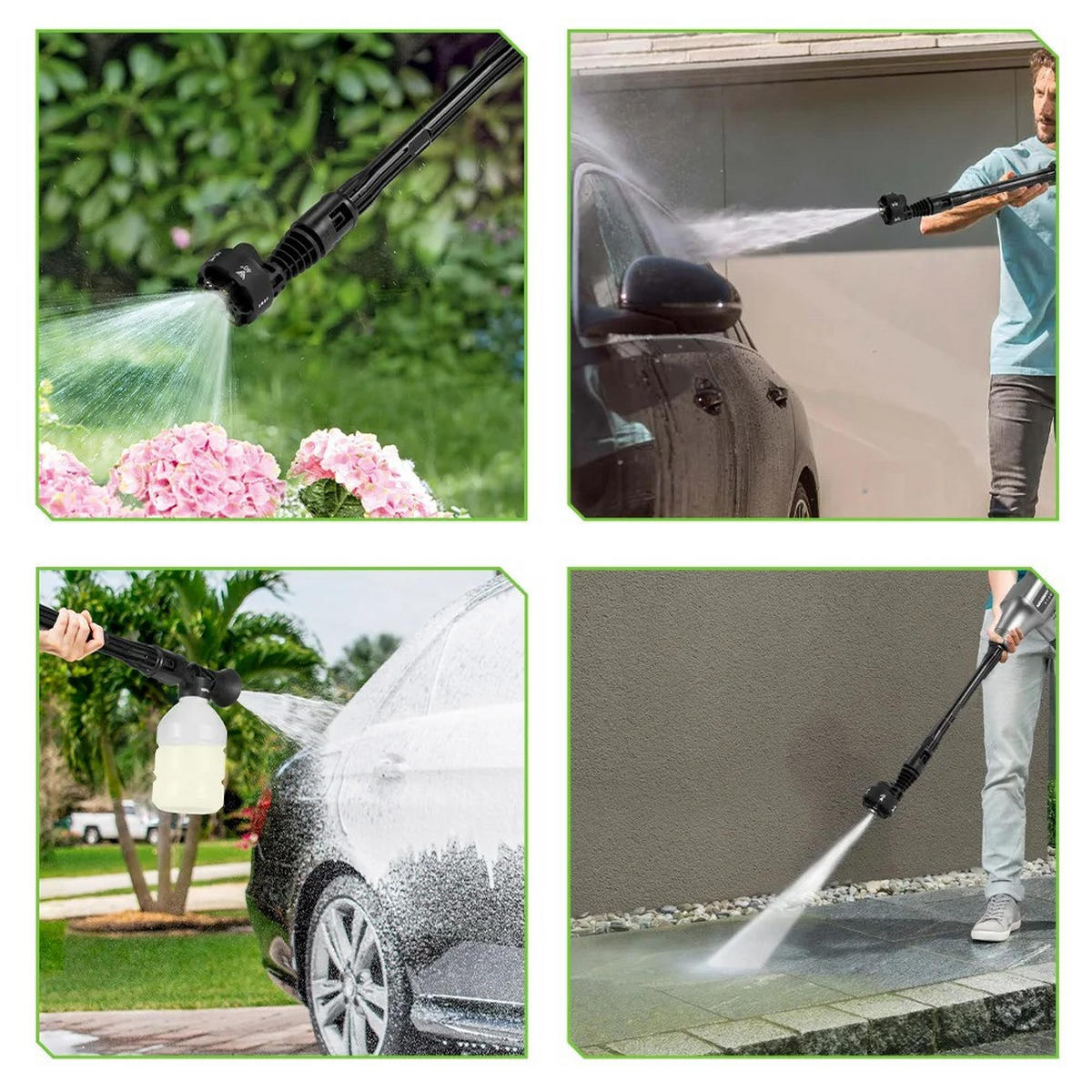 ELEKTRO-HOCHDRUCKREINIGER 200Bar Bürstenlosen, 3 Gang Cordless, für Auto Reinigung Garten Bewässerung, Ohne Batterie - Grau, Kunststoff (60/23cm) - Coonoor