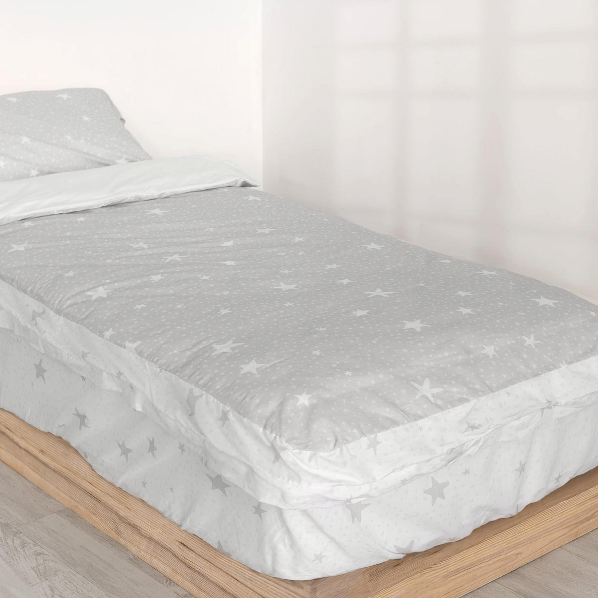 KINDER schlafsack Little star Grau 105x200 cm Ohne füllung - Grau, Textil (105/200cm) - Happy Friday