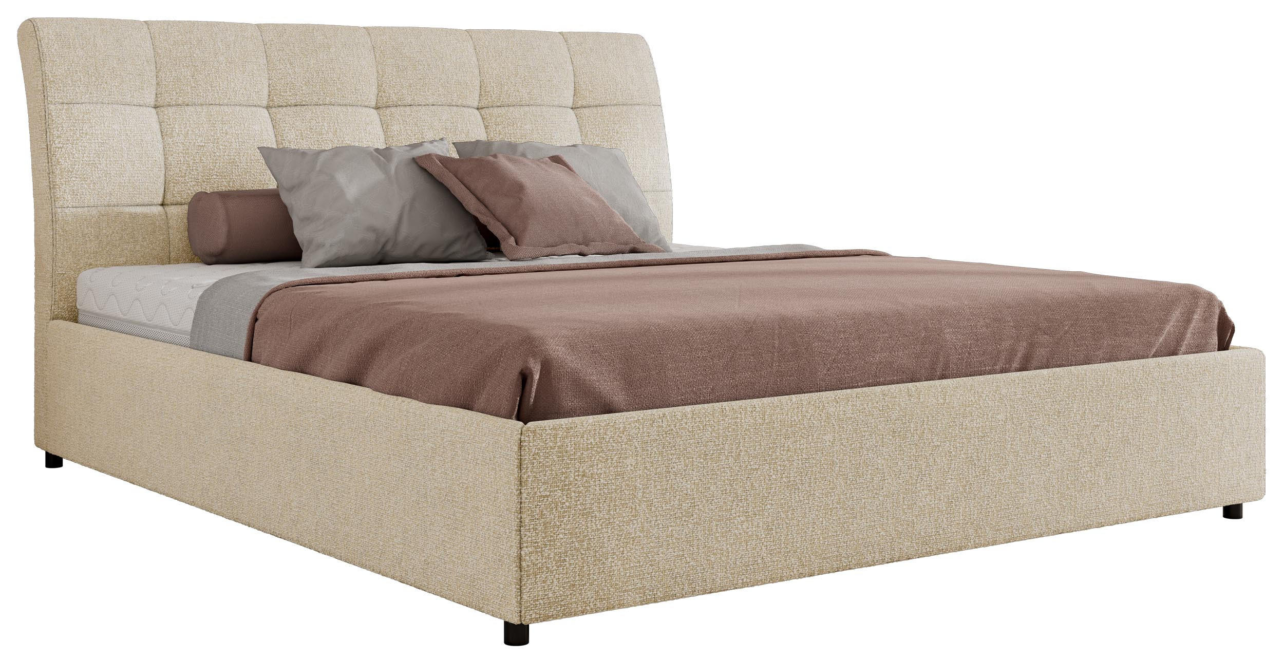 POLSTERBETT GALA CLASSIC 140/200 - Creme Strukture - Schaum-Matratze - Creme, Textil (140/200cm) - MKS