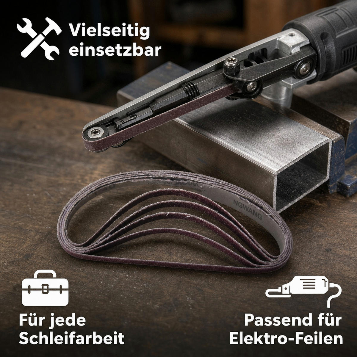 SCHLEIFBÄNDER 13 mm breit - Braun, Metall (45/1.3/1cm) - Westfalia