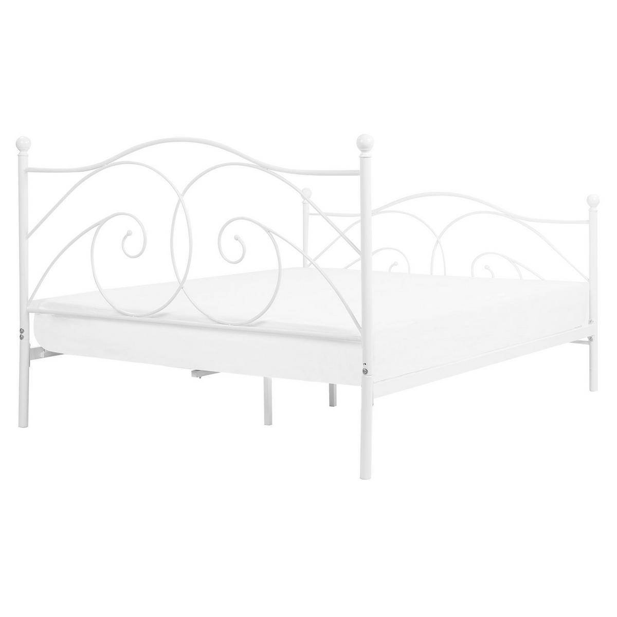METALLBETT 160/200cm Weiß Dinard - Weiß, Metall (160/200cm) - Beliani