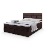 POSTEL BOXSPRING KERLO 180x200 cm, s matrací a úložným prostorem, hnědá - hnědá, kompozitní dřevo/textil (180/200cm) - MASSENO