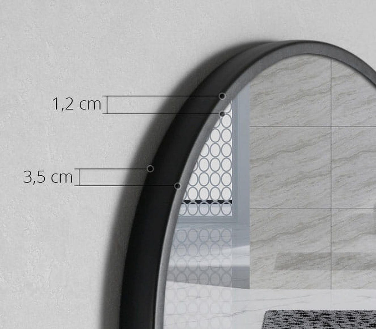 WANDSPIEGEL - Schwarz, Glas/Metall (60/60/3.5cm) - Mat-Haus