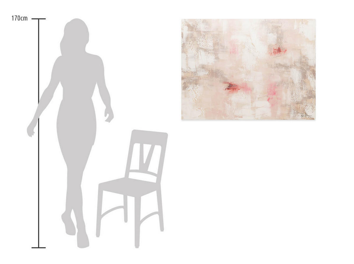 ACRYLBILD HANDGEMALT 100/75 cm - Pink, Holz/Textil (100/75cm) - KUNSTLOFT