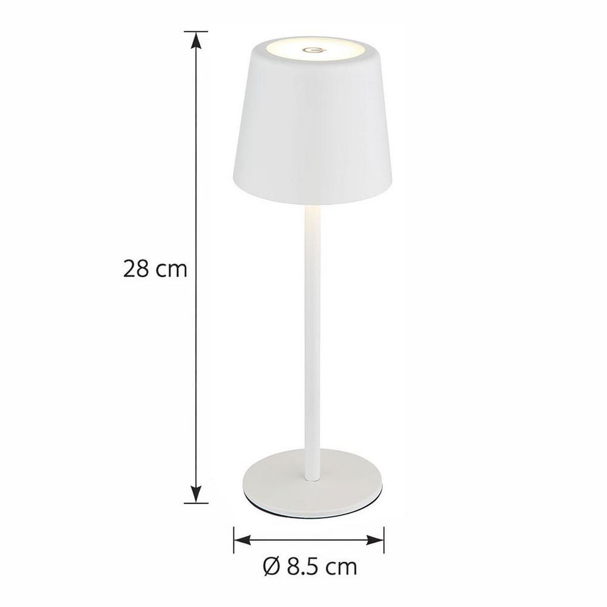 LED TISCHLEUCHTE VANCOUVER Weiß Opal - Weiß, Metall (8.5/8.5/28cm) - Globo Lighting