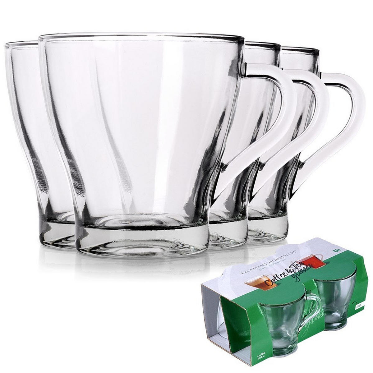 TRINKGLAS-SET z Griff 4er-Pack transparent - Klar, Glas - Excellent Houseware