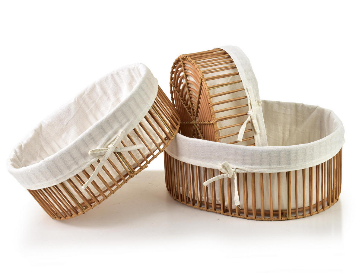 BROTKORB Will 3er Set Naturfarbe 40X30,5X16 cm Kunststoff - Naturfarben, Kunststoff (30.5/16/40cm) - Mondex