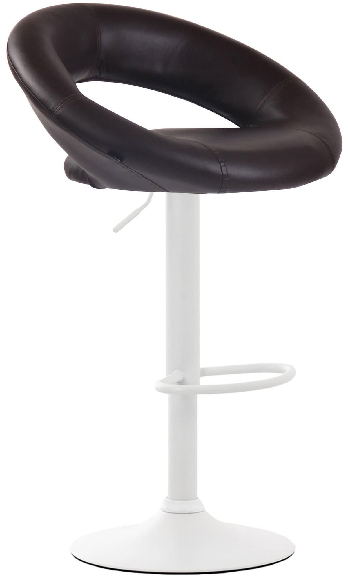 BARHOCKER 2er Set Mekim Kunstleder Braun Weiß - Braun, Leder/Metall (53/80/47cm) - DELUKE