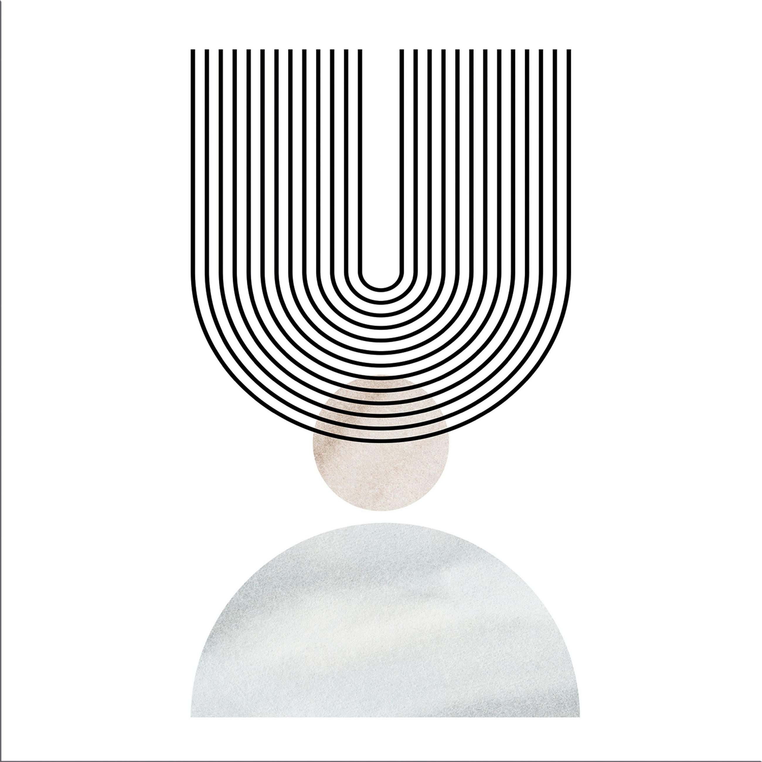 GLASBILD 50x50 cm abstrakte Formen - Beige, Glas (50/50cm) - artissimo