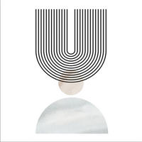 GLASBILD 50x50 cm abstrakte Formen - Beige, Glas (50/50cm) - artissimo