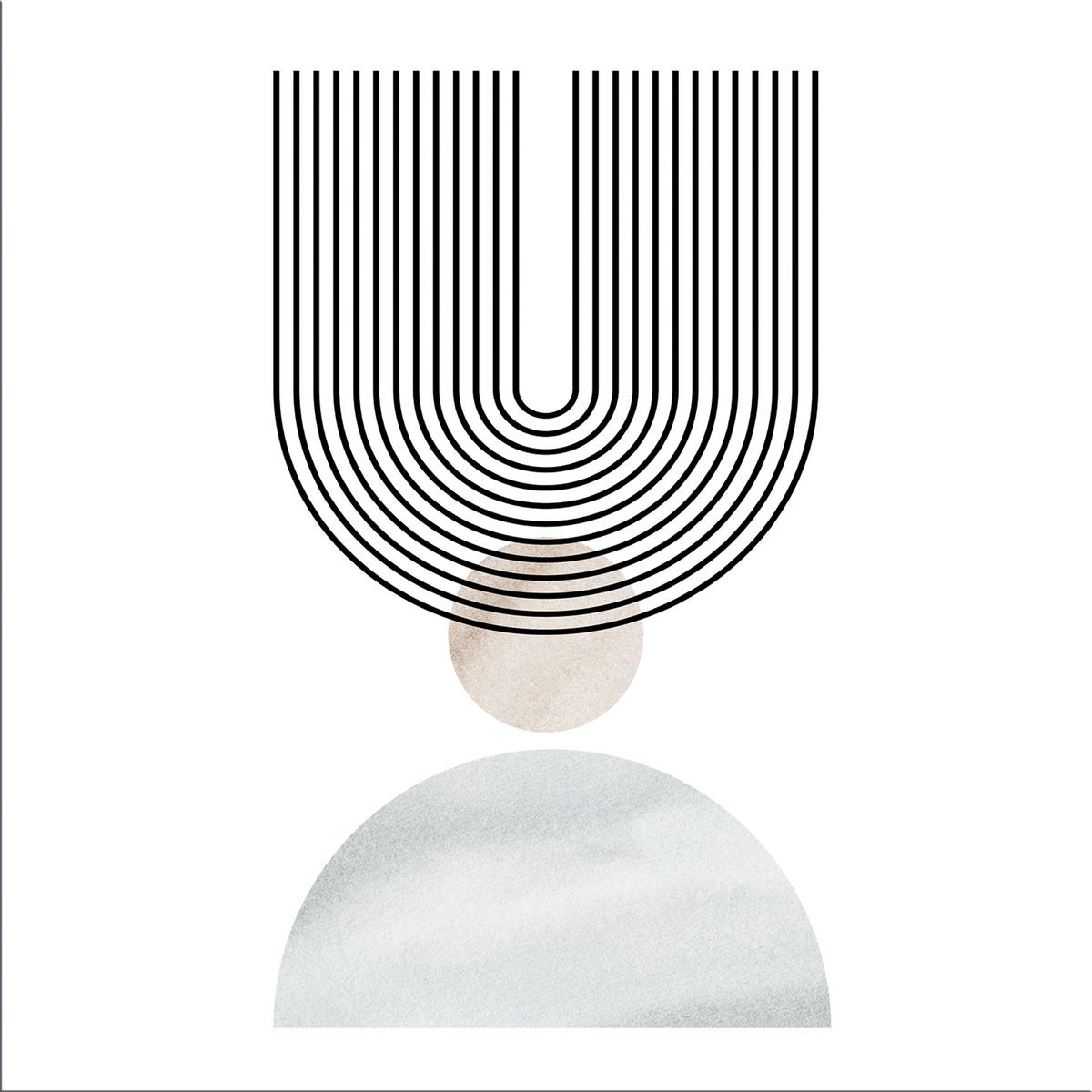 GLASBILD 50x50 cm abstrakte Formen - Beige, Glas (50/50cm) - artissimo