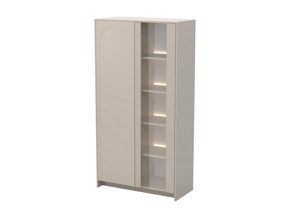 VITRINENSCHRANK - 100 x 44.8 - glas - beige Nalyra - Beige, Glas/Holz (100/189.9/44.8cm) - Vente-Unique