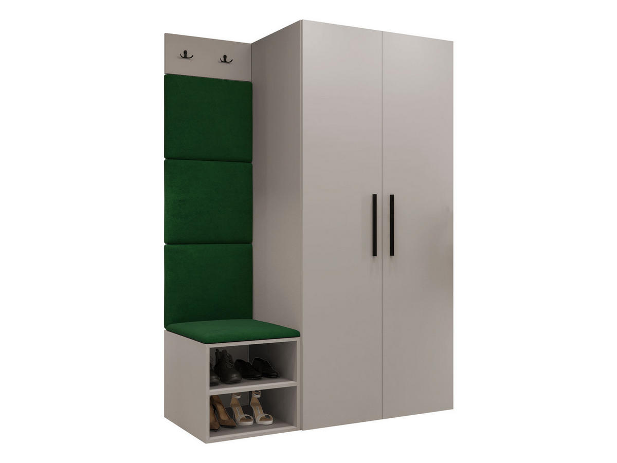 GARDEROBEN-SET Medi IV - Kaschmir/Schwarz, Holzwerkstoff/Kunststoff (80/191/50cm) - MIRJAN24