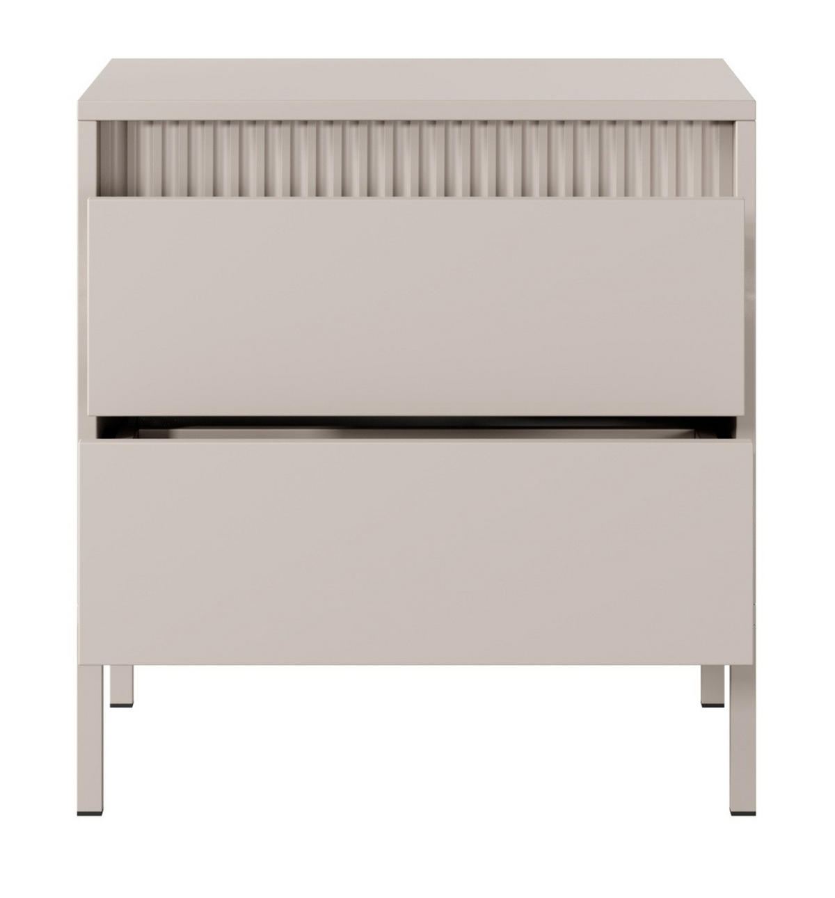 NACHTTISCH 55 cm mit Schubladen Santori, Beige - Beige, Holz (54/56/40cm) - Emporius