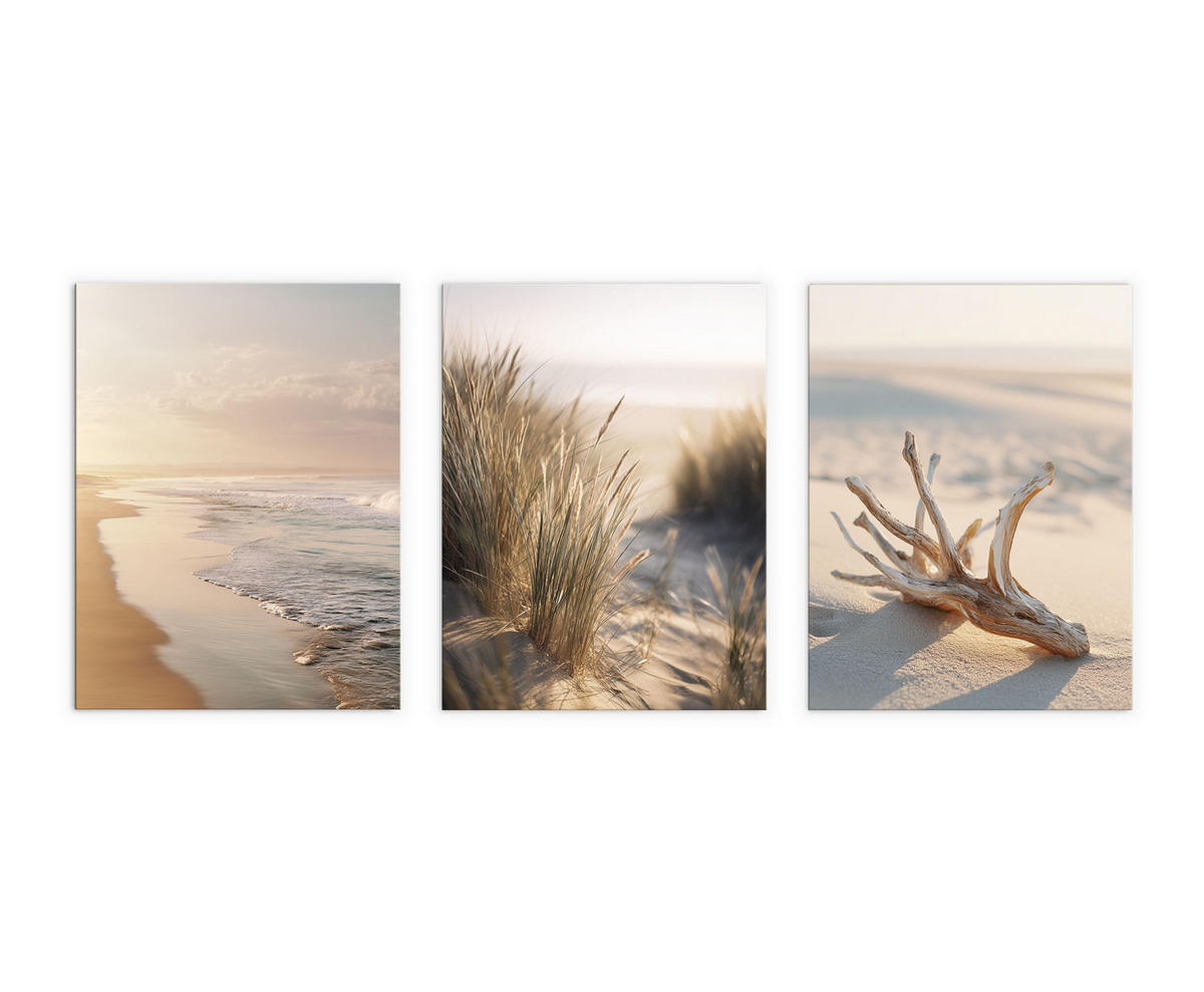 BILDERSET 3er-Set 30x40 cm Strand Meer beige - Beige, Kunststoff (30/40cm) - artissimo