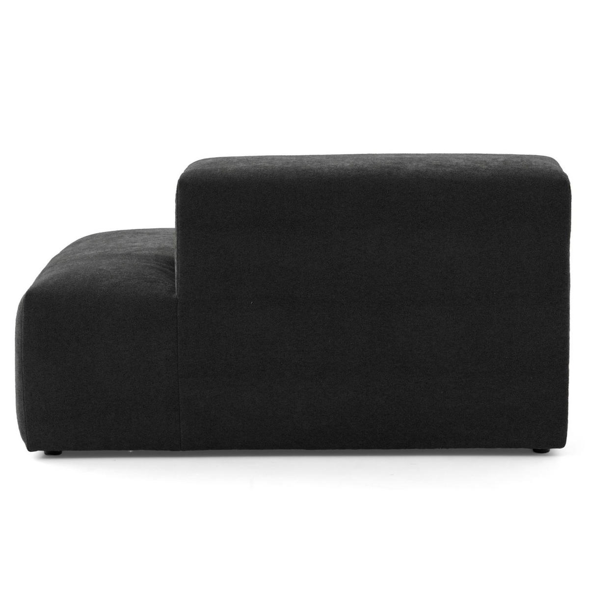 3-SITZER modulares Sofa HEAVEN SET 1 Rechts, Breite 255 cm Webstoff Schwarz - Schwarz, Holz/Kunststoff (102/71/255cm) - Muffo